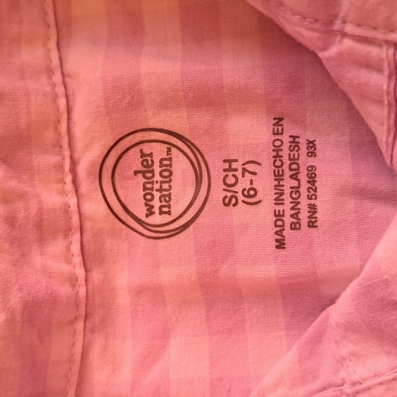 Purple and white button down top 6-7 - Picture 3 of 3